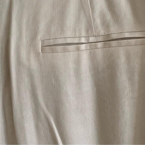 Aritzia Sadiki Pant - High Waist Wide Leg - Cream Linen 6 - Picture 4 of 6